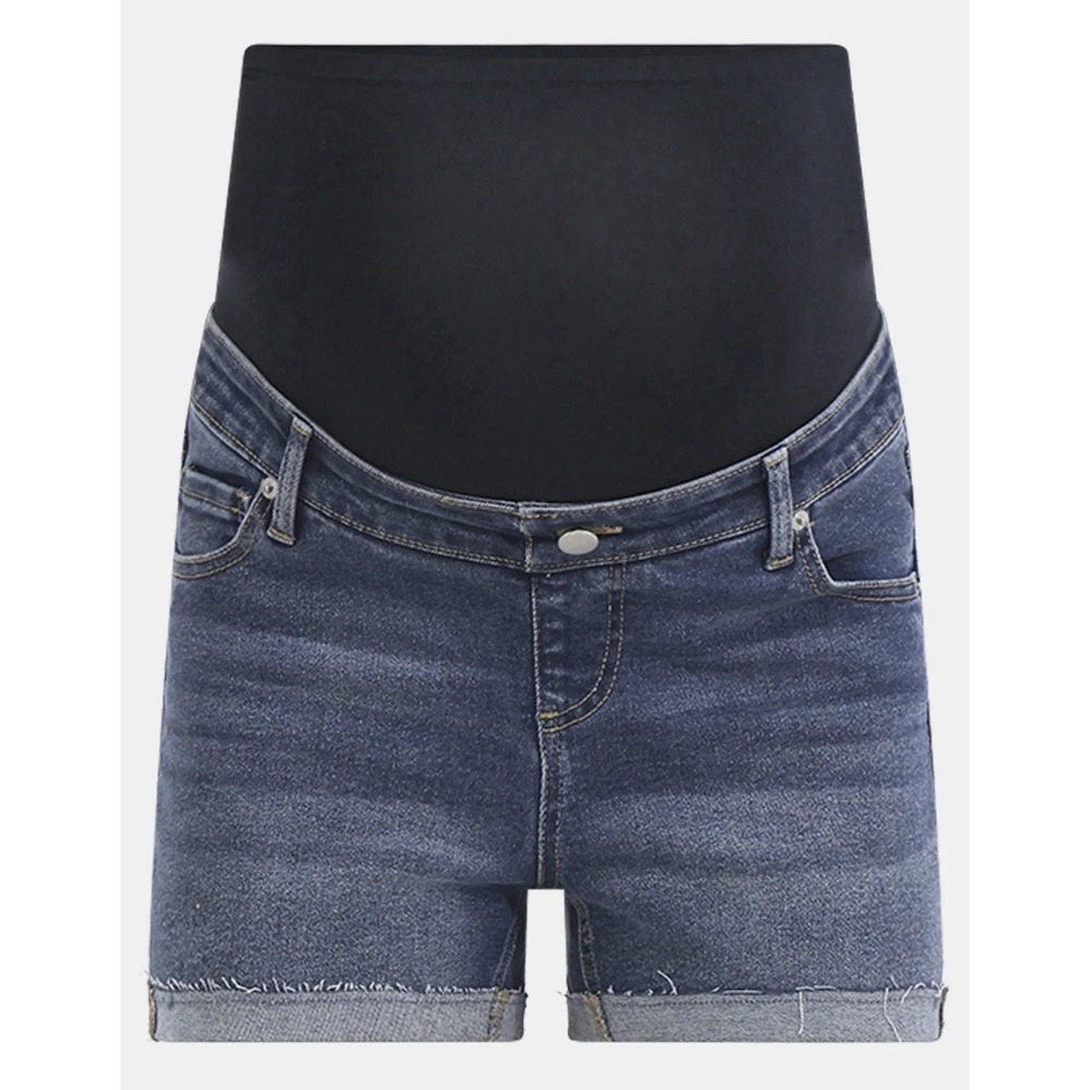 Time and Tru Maternity Roll Cuff Shorts – Size S – Medium Wash Denim – NWT